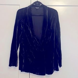TOPSHOP Black Crushed Velvet Blazer in size US6/UK10